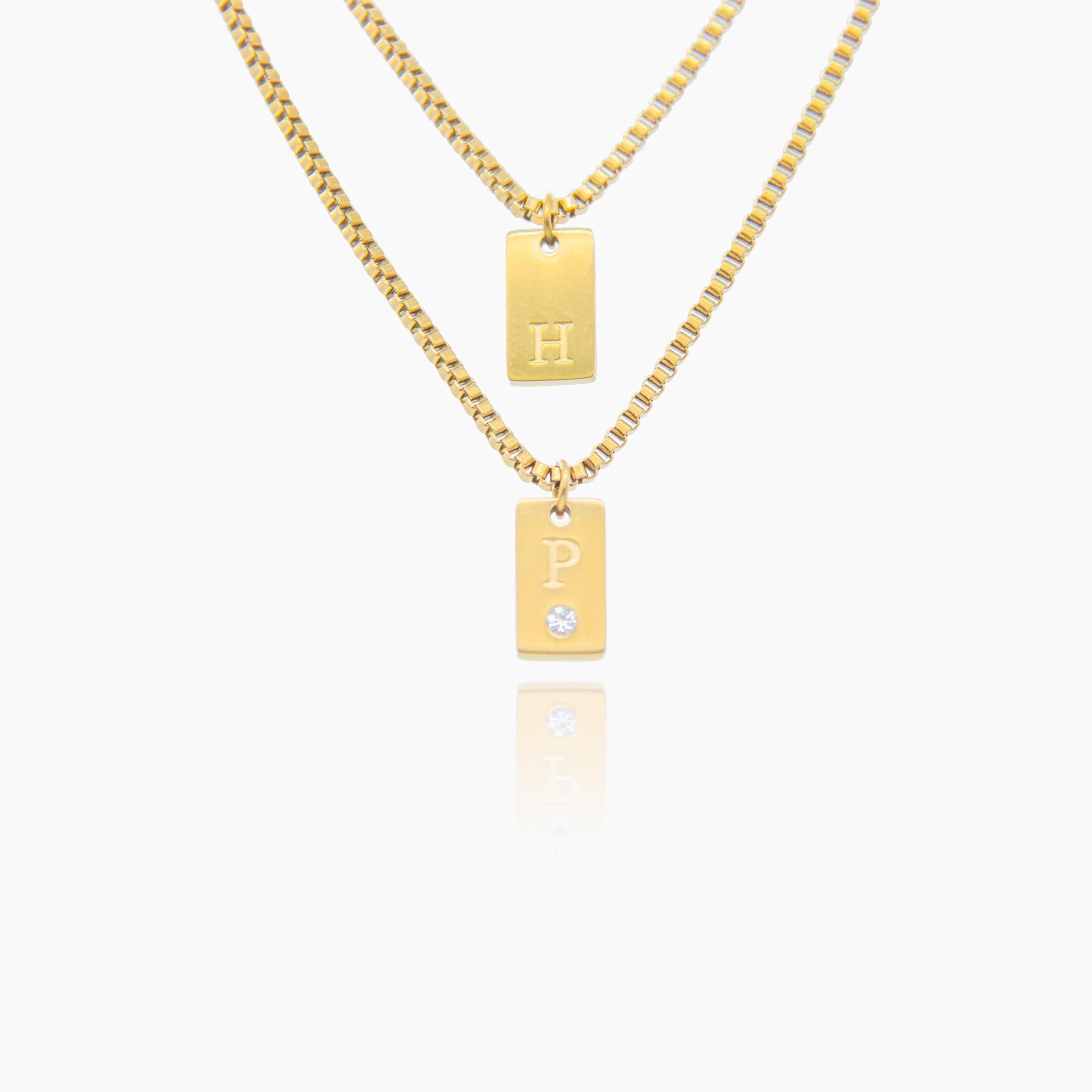 Elegant Initial Charm Layered Necklace