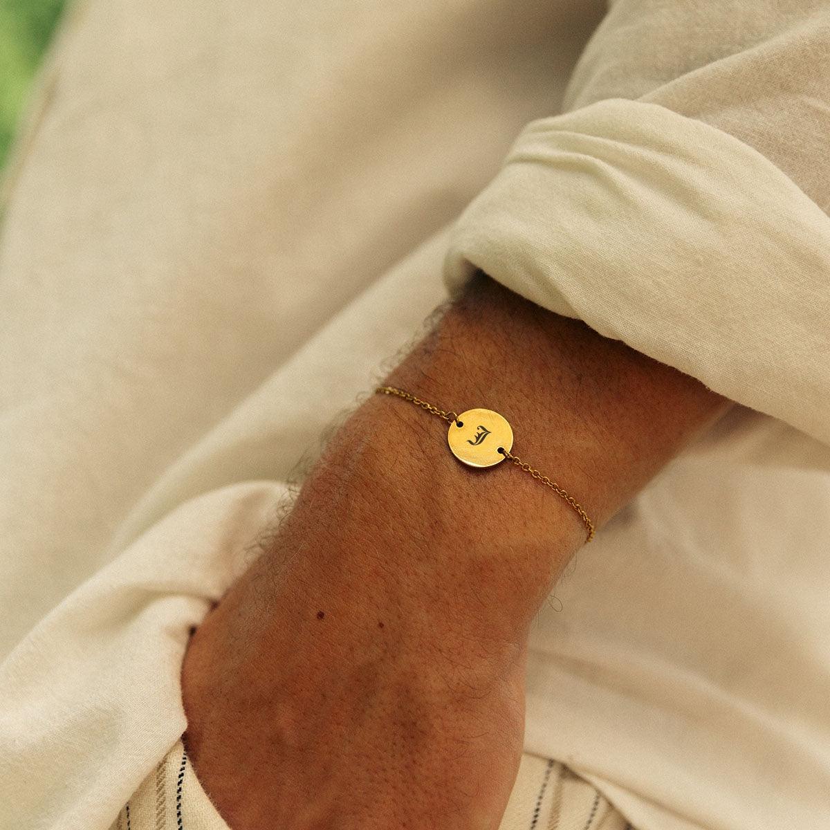 Elegant Initial Coin Bracelet